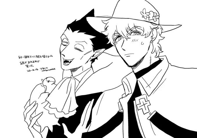 知らない間に手を怪我していてあんまり力が入らなくてよれよれすぎ 久しぶりにお絵描きしました〜 