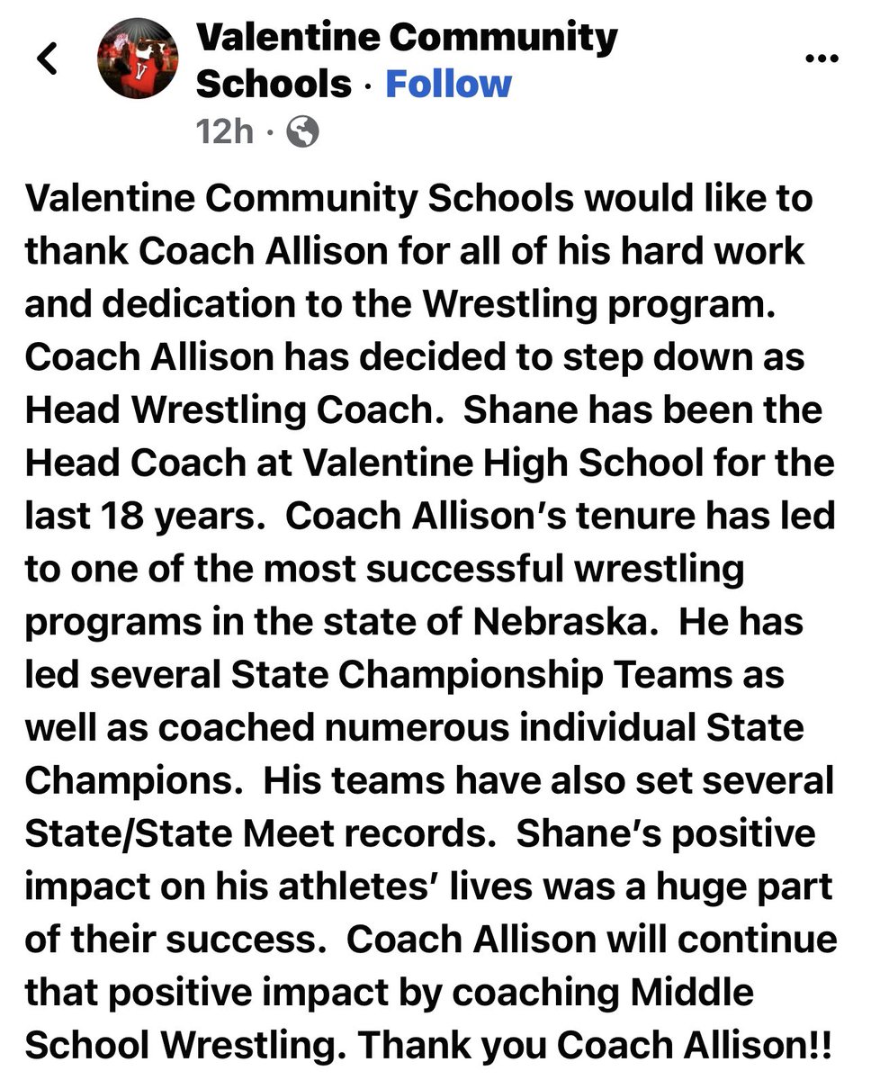 Congratulations on a fantastic career Coach Allison!