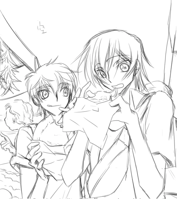私の担当分です😊絶妙に誰の絵かわからない仕上がりに…!!やらせていただいてよかった～!あとうにさんとはりさんの塗りレイヤー永遠に見ていられる 楽しかった～!!ありがとうございました!!! https://t.co/Iajefh0aP7 
