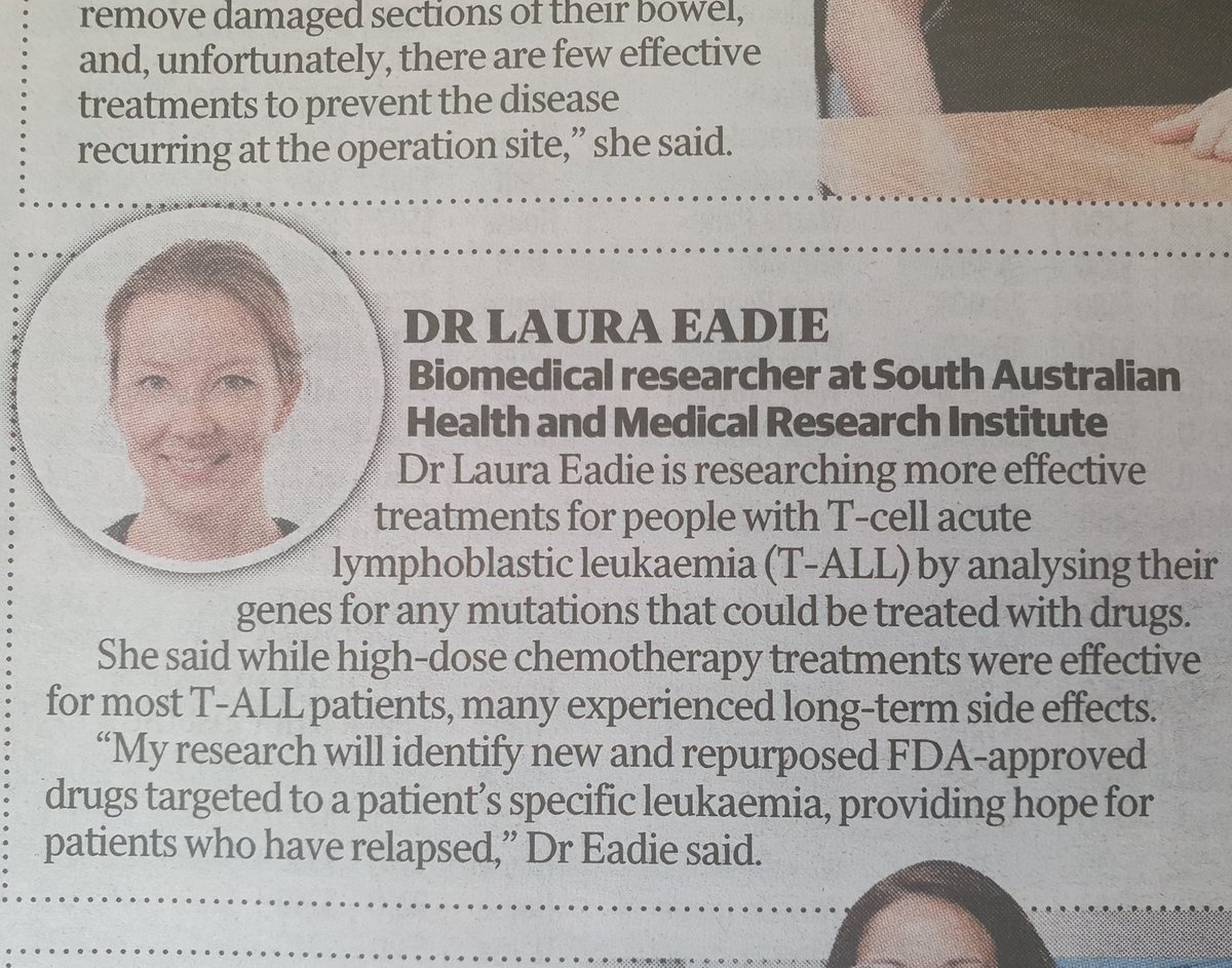 🧪👩‍🔬 Extremely chuffed to be included in this list of 25 Australian female scientists achieving great things in health and medical research.

<a href="/sahmriAU/">SAHMRI</a> <a href="/theTiser/">The Advertiser</a>