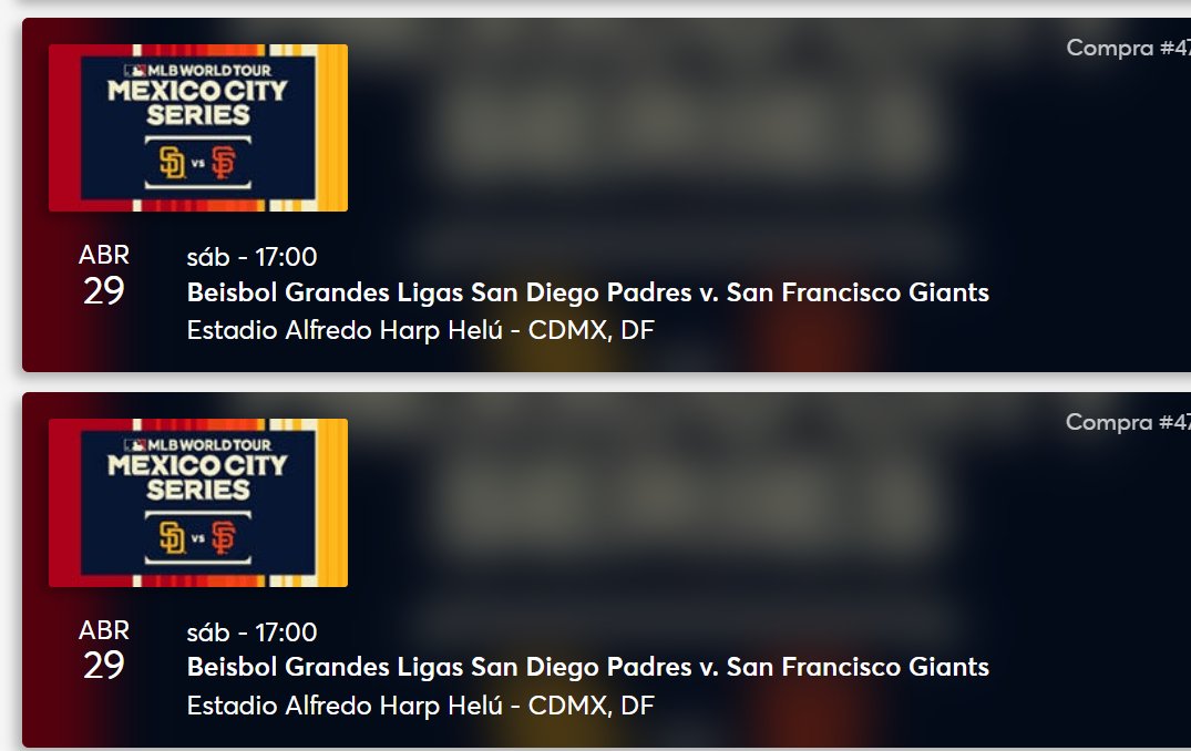 boletosCD_MX's tweet photo. VENDO VENDO VENDO
Boletos para el partido de Baseboll SD Padres vs SF Giants
Imprimimos juntos en CDMX
No pido anticipos!
#baseballmexico #MexicoBaseball #sandiegopadres #sandiego #giants https://t.co/WRj0GUfTGN
