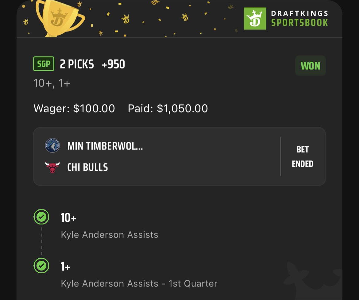DevinsBookie's tweet photo. Kyle Anderson 💫🪄

10+ Assists +950✅
10+ AST &amp; REB +4000✅

$150 —> $3,100 💰💰💰

Slo Mo is a walking legend🔥
🔗 https://t.co/fIKGkpi7uT 

#GamblingTwitter #PlayerProps https://t.co/eDLUHqfP7O