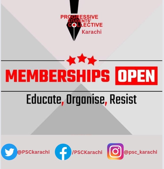 PSCkarachi's tweet photo. Become a member of Progressive Students’ Collective Karachi to make a difference in Education and society.
You only have to fill the online membership form for this. 1/4
https://t.co/PQR4dmXiPr
#JoinPSC https://t.co/aNt6B8e60K
