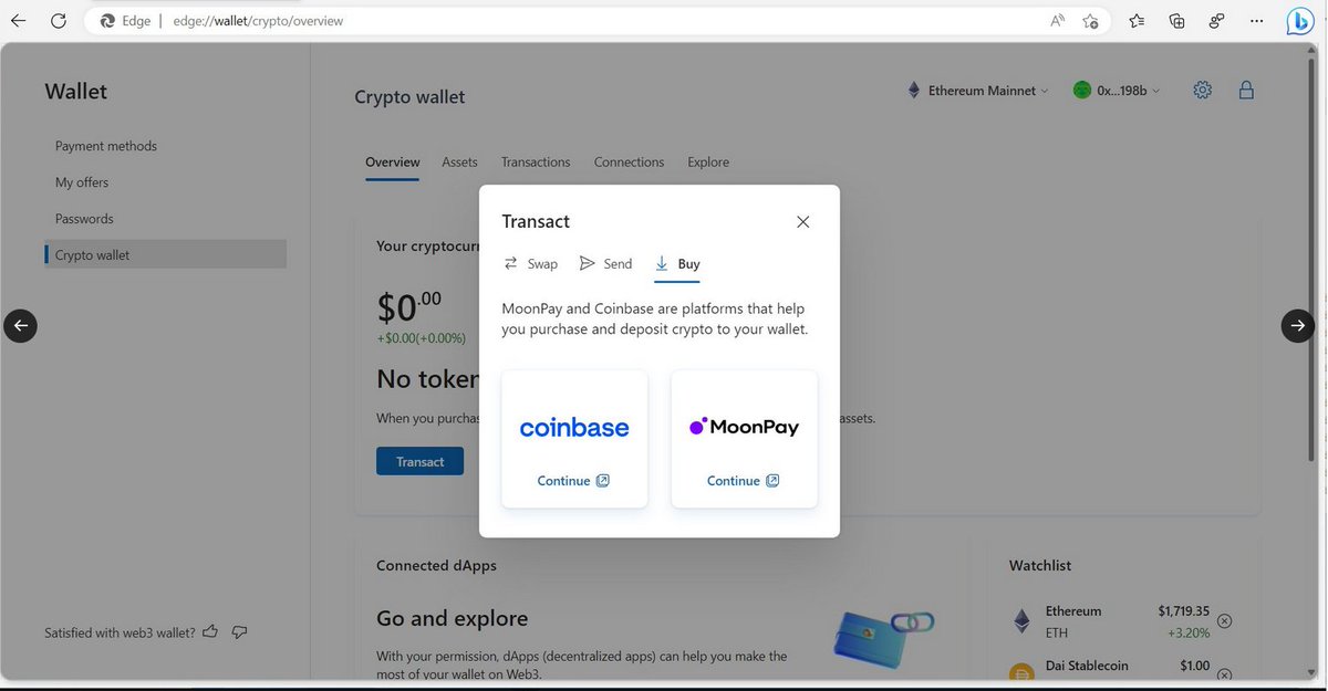 LeJournalDuCoin's tweet photo. Le géant @Microsoft travaillerait à un wallet #Web3 non custodial intégré à son navigateur #Edge
 
Au menu, un portefeuille "NFT-friendly" et une intégration aux services de Coinbase et Moonpay pour l'achat de #crypto https://t.co/SPxXiid6je