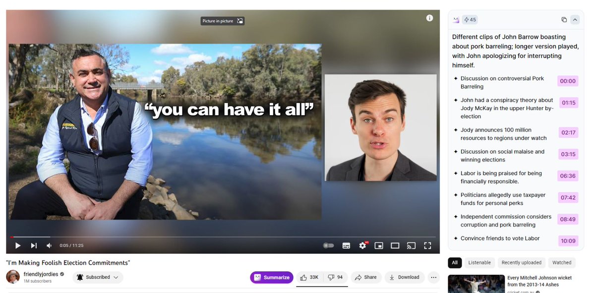 smithymayo's tweet photo. This AI plugin is super useful - Summarizes YouTube videos for you without you having to https://t.co/QhqA9RzhXN