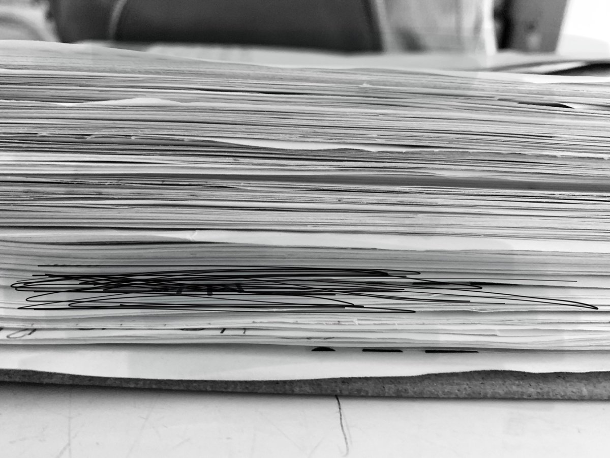 Tchr2theCore's tweet photo. When you are the only Math teacher with 6 classes a day… this is what grading papers look like 😭 but it’s part of the job that I love. 💖 https://t.co/NpWgOgODmZ