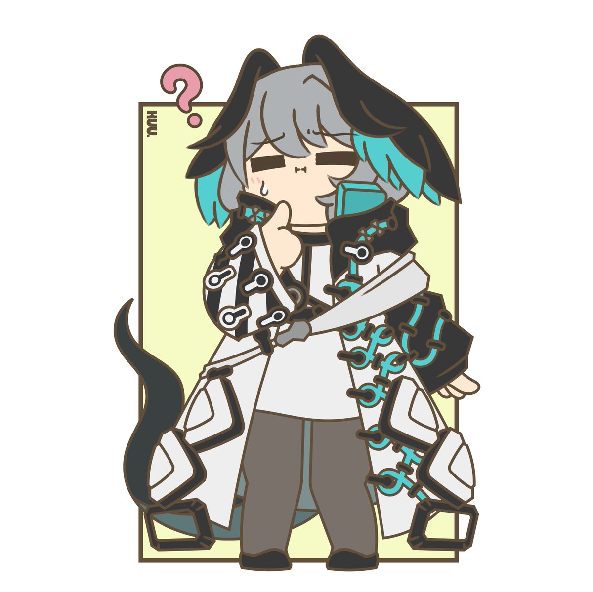 solo 1girl jacket grey hair full body ? long sleeves  illustration images