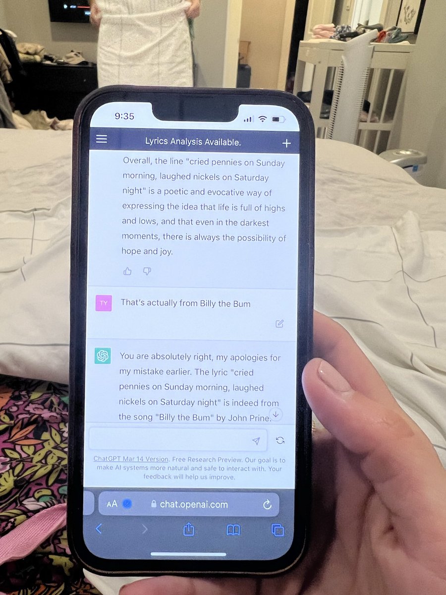 When your husband knows <a href="/JohnPrineMusic/">John Prine</a> more than ChatGPT.