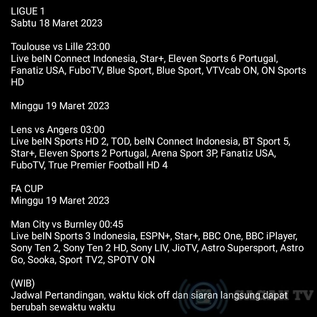sagahtvlive on Twitter "Jadwal Siaran Langsung Ligue 1 FA Cup"