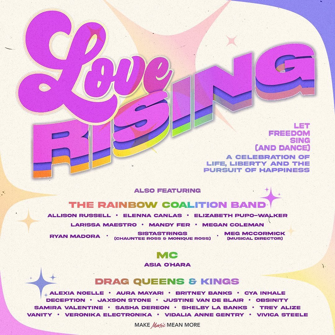 New artists announced for #LoveRising 

@AdeemTheArtist <a href="/AutumnNicholas/">Autumn Nicholas</a> <a href="/Fancyhagood/">FaNcY</a> <a href="/izzyheltai/">izzyheltai</a> <a href="/iamsheadiamond/">Shea Diamond</a> <a href="/sparklecitydisc/">sparklecitydisco</a> #wrabel + MC <a href="/AsiaOharaLand/">Asia O'Hara</a> +more 🙌🏾🙌🏾🏳️‍🌈🏳️‍⚧️✨

<a href="/BrdgstoneArena/">Bridgestone Arena</a> #march20 :  

ticketmaster.com/event/1B005E67…
&amp; #livestream by <a href="/Veeps/">Veeps</a> : loverising.veeps.com