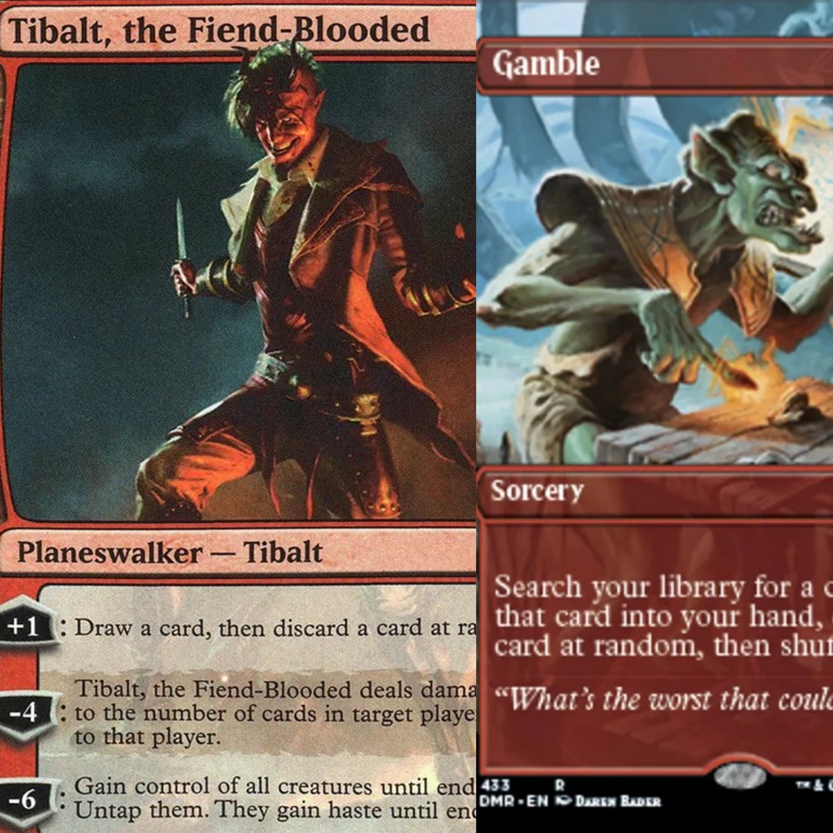FrostBuddha's tweet photo. @NitpickingNerds Tibalt and Gamble seem like a fun combination. https://t.co/2O8ZdeUzVM