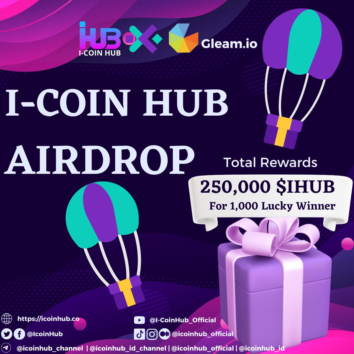 AirdropsGun's tweet photo. 🚀 Giveaway: I-Coin Hub
💰 Value: 250,000 $IHUB
👥 Referral: +10 Entries
📅 End Date: 4th April, 2023
🏦 Distribution Date: 2 Weeks after event ends

🎐 Airdrop Link: https://t.co/RitjRNJMSC

@IcoinHub #AirdropsGun #IcoinHub #IHUB #Airdrop #DYOR #NFA #Cryptocurrency #BSC https://t.co/NaJgFHyUqj