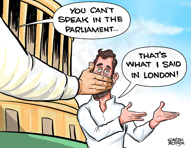satishacharya's tweet photo. You can't speak... #ParliamentSession #RahulGandhi https://t.co/9O3UHBZFWW