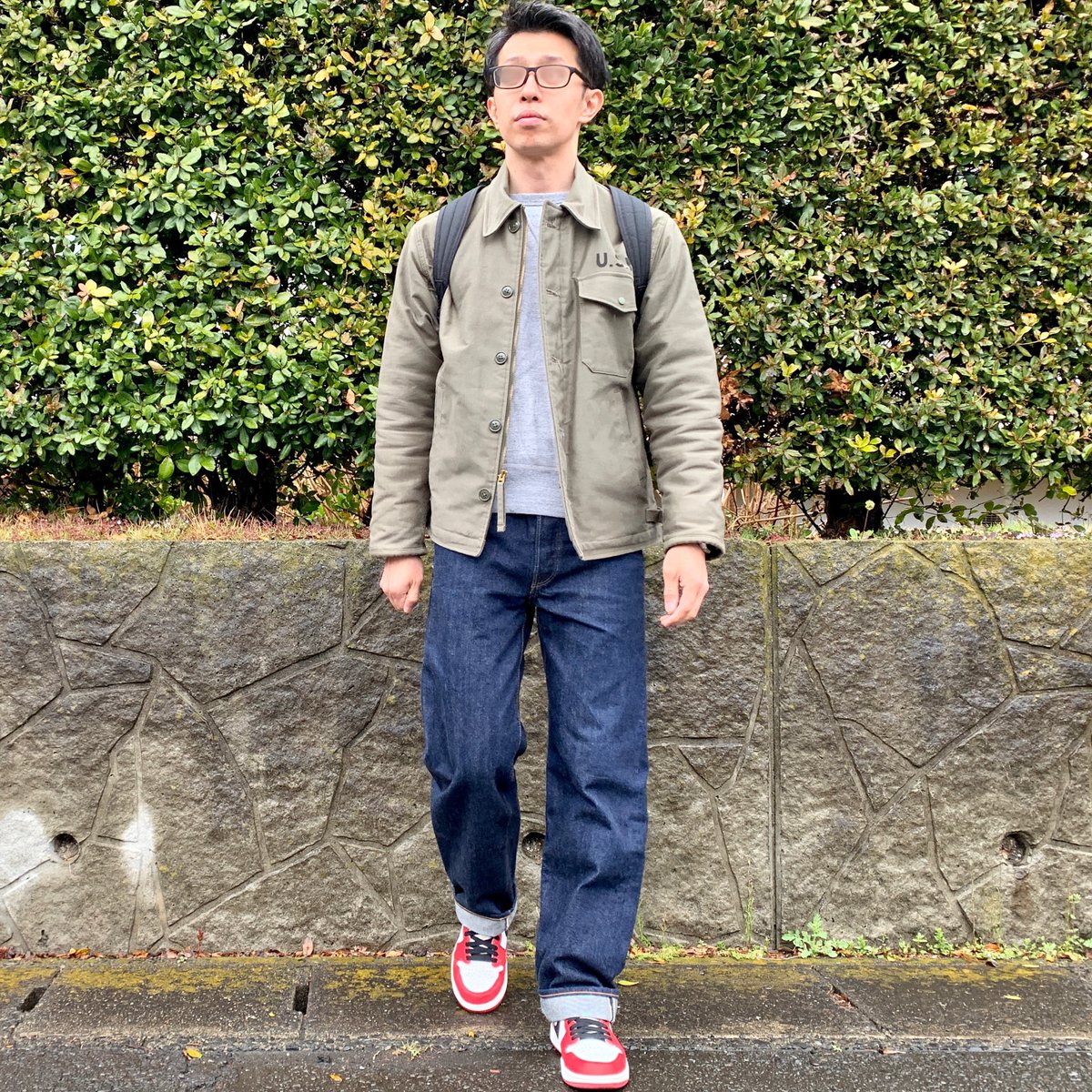 YossiyWear's tweet photo. #AJ1 #エアジョーダン1
#JELADO 301XXの濃色ジーンズにピッタリな配色のシカゴ✨
#リアルマッコイズ のスウェットに #A2DeckJacket 着て #アメカジ おじさんです😊
午後はジムで筋トレしてきます💪 https://t.co/wZpwmbcqxr