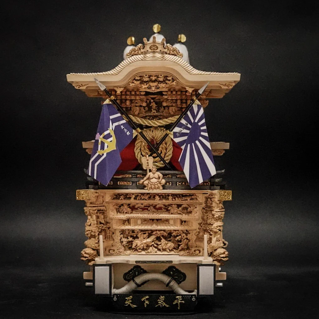 【希少】 木製 山車 置物 祭り 伝統工芸品　だんじり　金彩　照明機能付 FreRqf3aMAE7URE?format=webp&