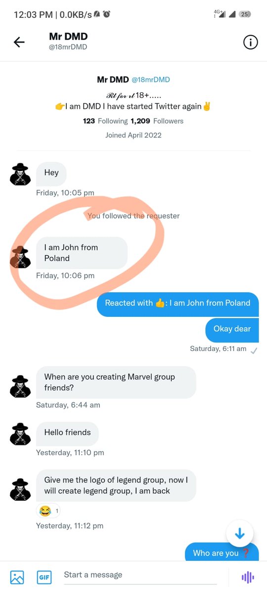 Be aware of this fake MrDmd Account all my dear members when my friend MrDmd came I'll inform you I'm also waiting for him 🤗 See the proof of this scammer ⤵️❌
