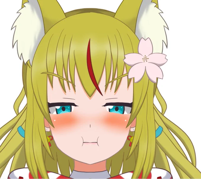 リメイクキツネ巫女ちゃん、新表情差分 