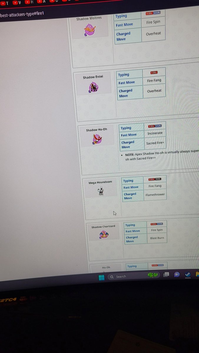 JLee412's tweet photo. @rvallejojimenez @RaspberryWeiner That's so depressing.  You did own the strongest flying attacker in the game "wing attack sky attack SHADOW Moltres, but purifying it knocked it down to 6th best.  As for fire it goes from 5th best fire attacker to not even making the list that goes up to 11 https://t.co/kF77RiKgDg
