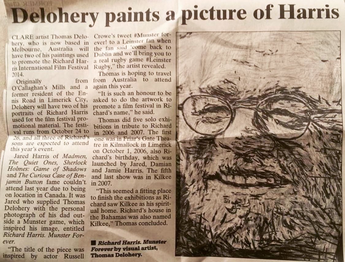 TomdeloheryJ's tweet photo. #tbt #irishpress #filmfestivalart #portrait of Richard Harris #irishactorrichardharris #actorrichardharris #richardharris by Thomas Delohery #artistthomasdelohery #thomasdelohery @TomdeloheryJ #australianart #rhiff #rhiff14 #rhiff2014 https://t.co/hape6ovRBo