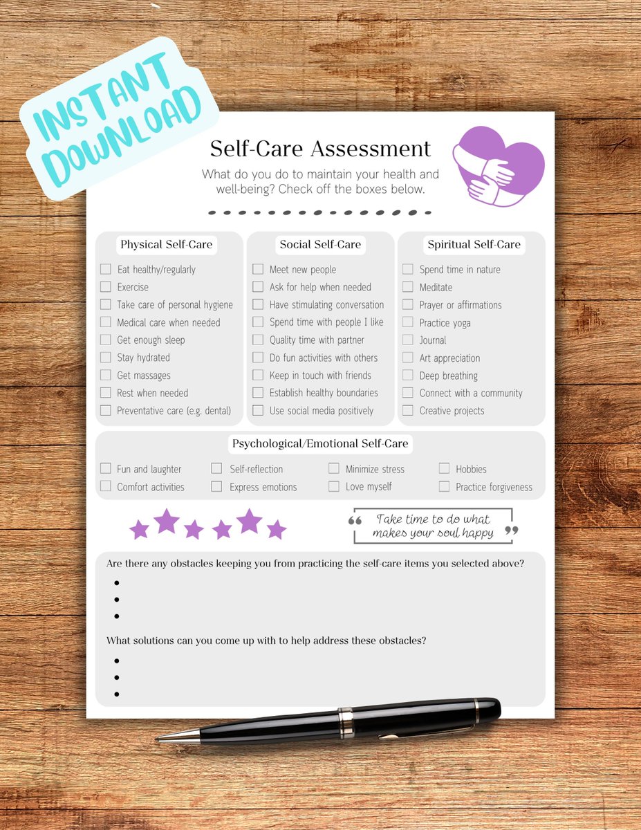 LeviosaDigital's tweet photo. Excited to share the latest addition to my #etsy shop: Self-Care Worksheet, Therapy Worksheet, Counselling Template, Positive Psychology, Teens Youth Adult Therapy, Printable, Social Work Tools https://t.co/aEKQRTLeV9 #strengthsbased #positivepsychology #socialwork #th https://t.co/MaFu4Sz1zU