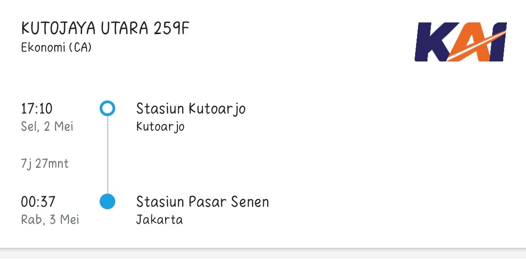 MissLeeJS97's tweet photo. @KAI121 Min mau tanya tempat duduk kereta kutojaya utara 259F seperti apa ya ? https://t.co/8GNmK12HTO