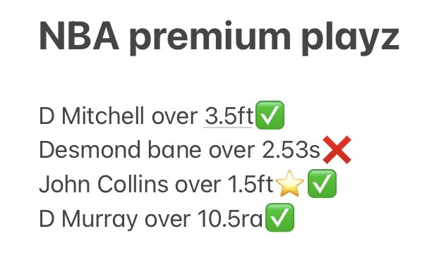 juicesky22's tweet photo. 3/4 today in premium plays , 3/3 on potds in free discord. Link in bio 🥱 https://t.co/Me5wr0V0Rw