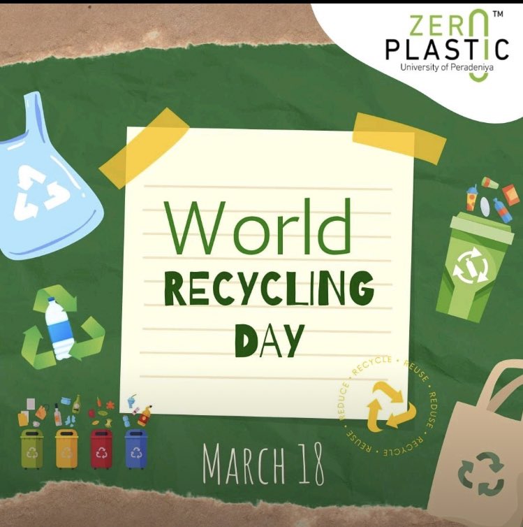 Tharakasewwand8's tweet photo. World Recycling Day 
https://t.co/s3rT80IqkV

Article by: Tharaka Rajasekara 🌟| Faculty of Science 🌟

#ZeroPlastic
#UniversityofPeradeniya
#ZeroPlasticMovement
#Staynoplastic
#EditorialTeam
#WorldRecyclingDay https://t.co/Jq7fG511To