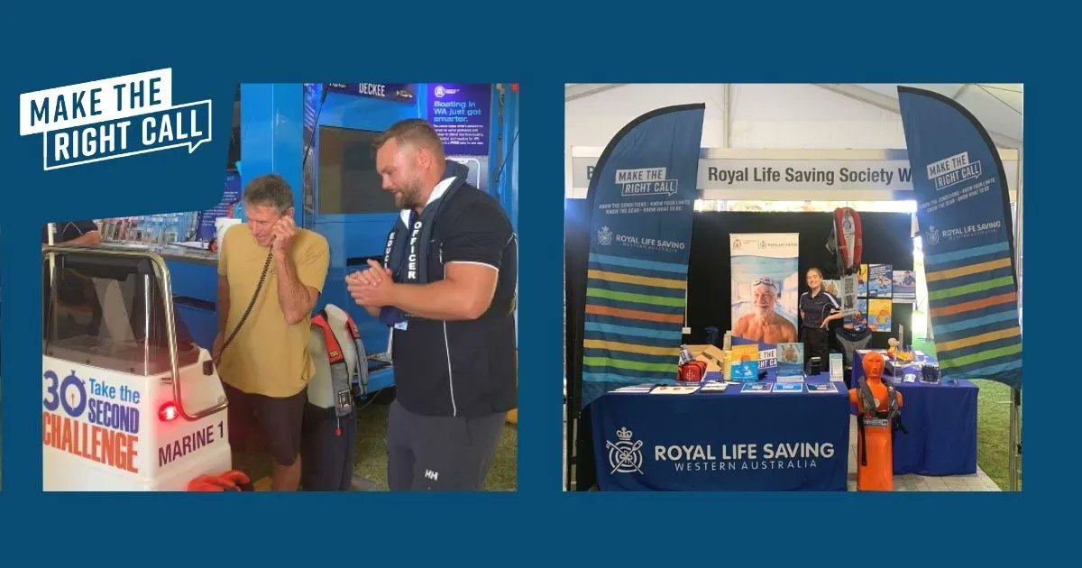 Perfect conditions for us at the Fremantle Boat & Seafood Festival last weekend while we promoted the 'Make The Right Call' water safety campaign supported by @WAHealth. Great to see so many conversations had and lifejackets purchased! Read more: buff.ly/3TDFxBL