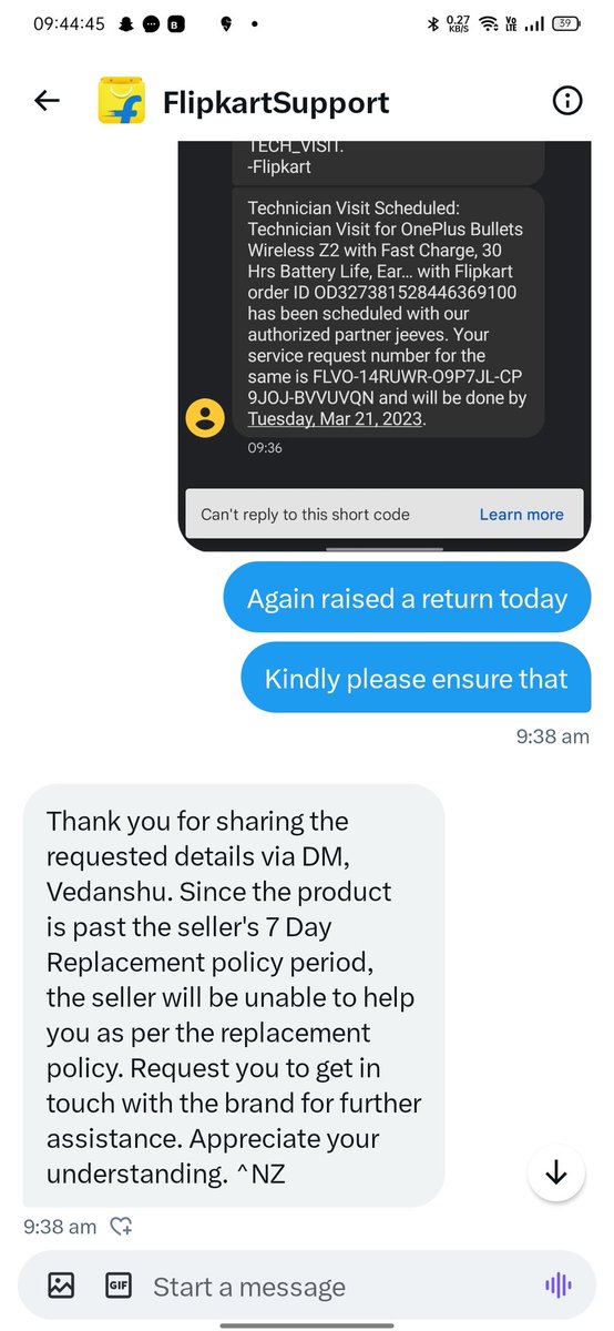 VNP7777's tweet photo. @flipkartsupport This wasn't expected from your end @Flipkart @flipkartsupport 
I'm not fool that I'll go to onplus care which is more than 150kms away from my place.

You can see the condition of the box in which I received product.
I was suppose the gift it to someone.
Can't gift in this condtn https://t.co/oTPm5DAAbV