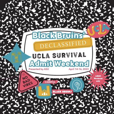 ASUadmitWeekend's tweet photo. Congratulations to the UCLA #classof2027 on behalf of this year’s Admit Weekend Staff💙💛 Look out for an email from us newly admitted Black Bruins!! https://t.co/1IT3LUFkiP