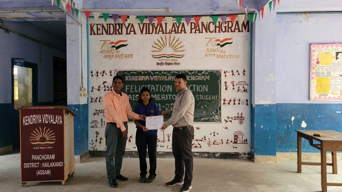Ankita Chanda of KV HPC PANCHGRAM under Silchar Region Assam, secured her position in top 1.5% of KVS Students in the AISSE 2022 conducted by CBSE. <a href="/KVS_HQ/">Kendriya Vidyalaya Sangathan</a> <a href="/KVSRO_Silchar/">KVS RO Silchar</a> <a href="/ChandM2008/">Dinesh Chand Meena</a>