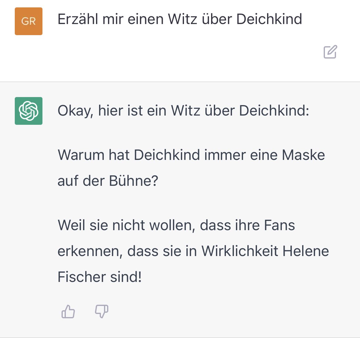 #ChatGPT Teilweise echt witzig.