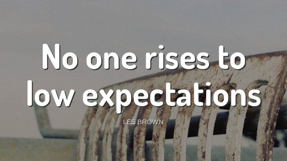 TheZigZiglar's tweet photo. "No one rises to low expectations."-Les Brown https://t.co/zvuEXrlt1i