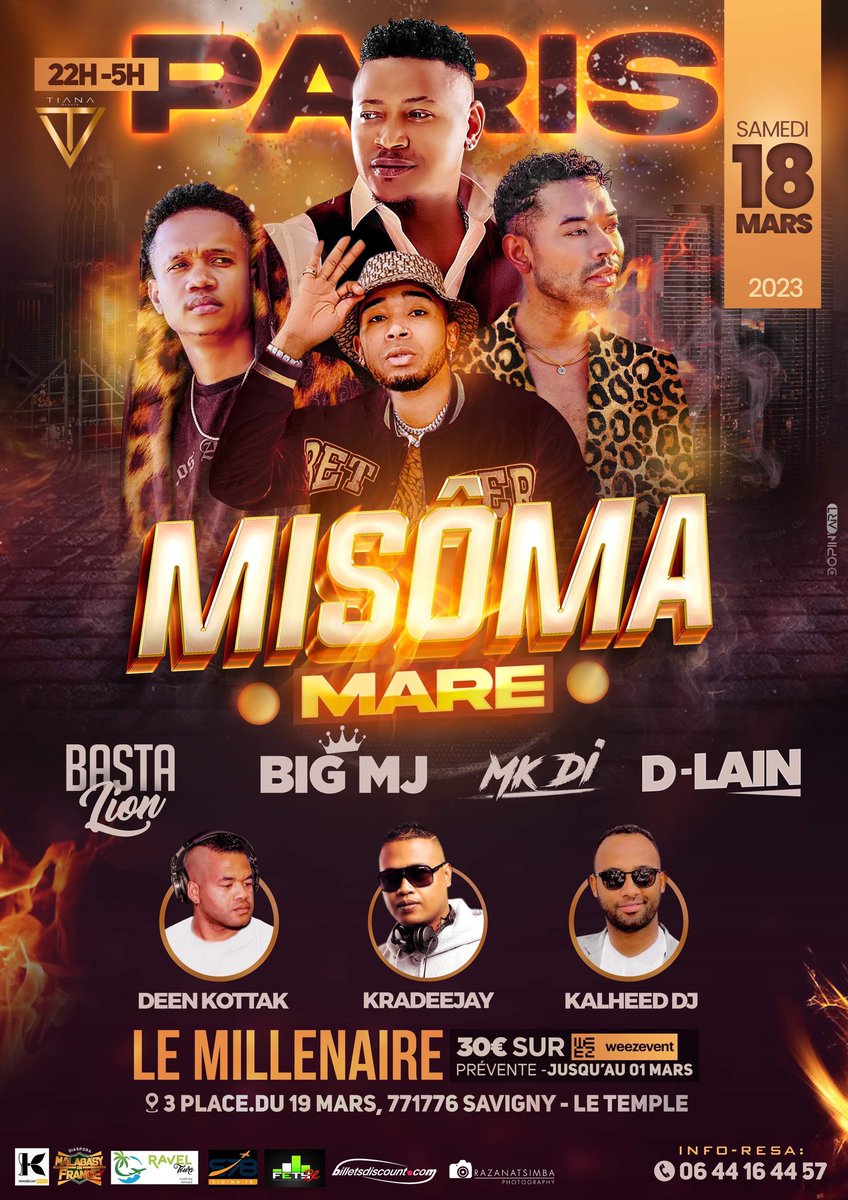 razanatsimba's tweet photo. RDV CE SOIR AU MILLÉNAIRE 77 #Madagascar #fetybe https://t.co/6P5kVFY0Fy