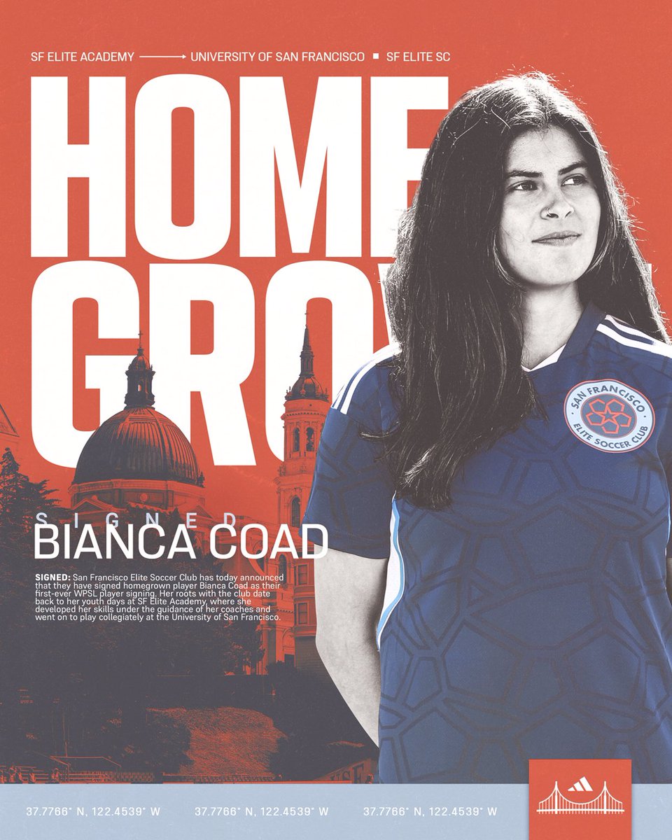 And with that, history is made. We're honored to announce our first-ever WPSL signing, Bianca Coad. Bianca's roots with the club run deep, dating back to her youth days at SF Elite Academy. Her journey through our pathway will now come full circle. 

#ForTheBay | #SiempreComoUno