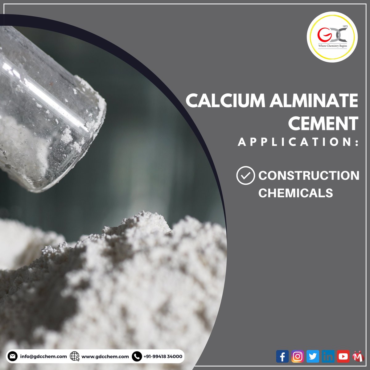 gdciindia's tweet image. The foundation of every great construction project starts with our chemicals.
#constructionchemicals #buildingmaterials #concreteadditives #constructionindustry #buildingchemistry #buildingconstruction #structuralengineering #civilengineering
#infrastructure #waterproofing #gdci