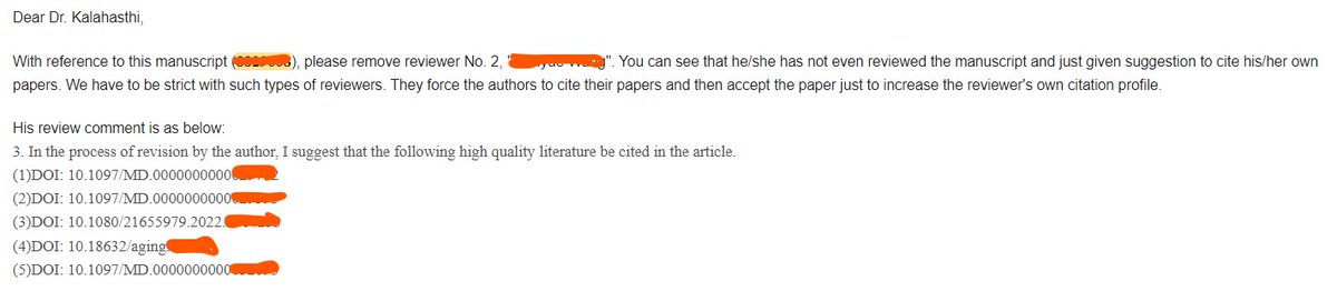 Taken next step against reviewers who has bad habits of directly/indirectly forcing author to cite their papers. What is your stand on this?
#INSPT #DHPSP #NPMND #SCICADD #SCINATMED #SCICOMM #Academia #Reviewer #Citation #PublicationEthics #Ethics