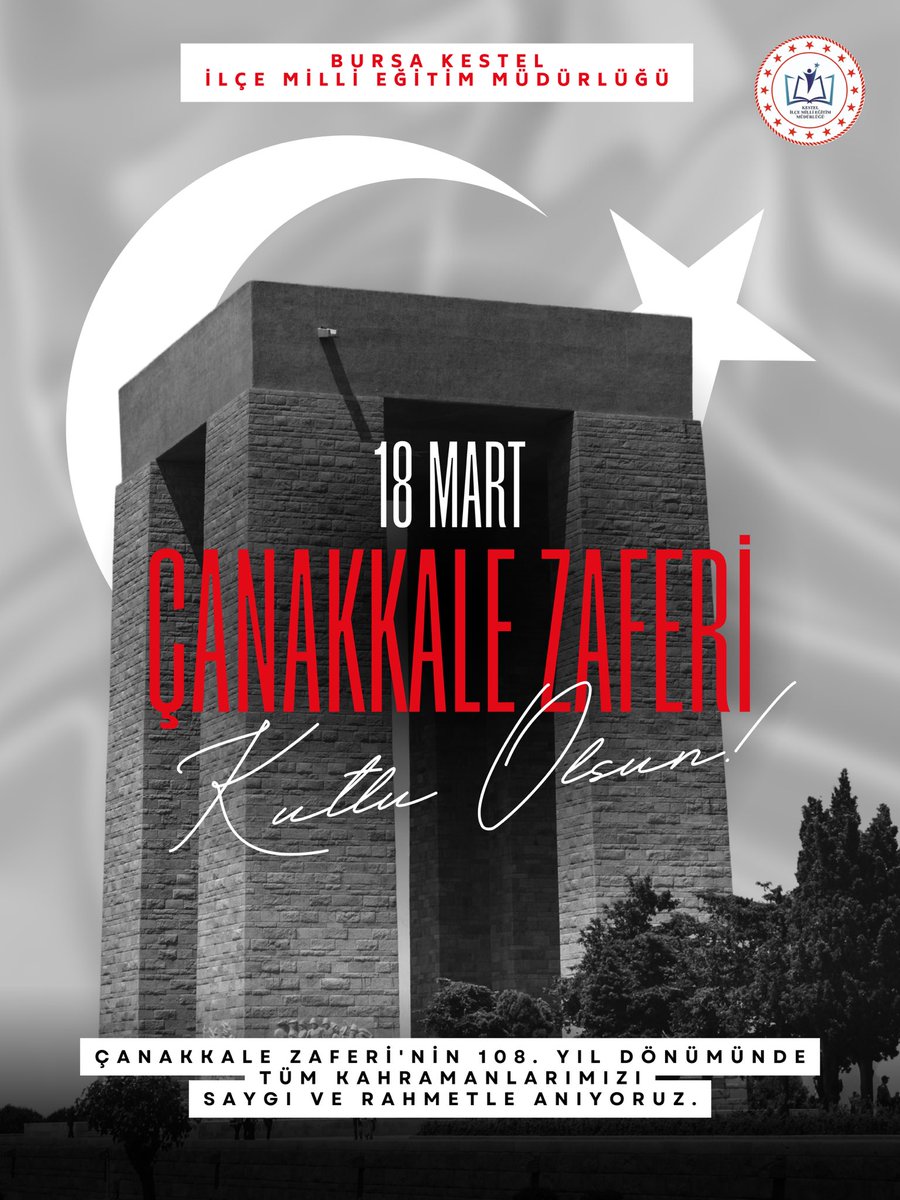 kestel_mem's tweet photo. Başta Gazi Mustafa Kemal Atatürk olmak üzere Çanakkale’yi geçilmez kılan tüm şehitlerimizi ve gazilerimizi saygıyla, minnetle ve rahmetle anıyoruz.

18 Mart Çanakkale Zaferimizin 108. Yılı kutlu olsun! 🇹🇷
@SeyitAliBuyuk 
@cengizucc 
@bursailmem16 https://t.co/dZknIDCWgG