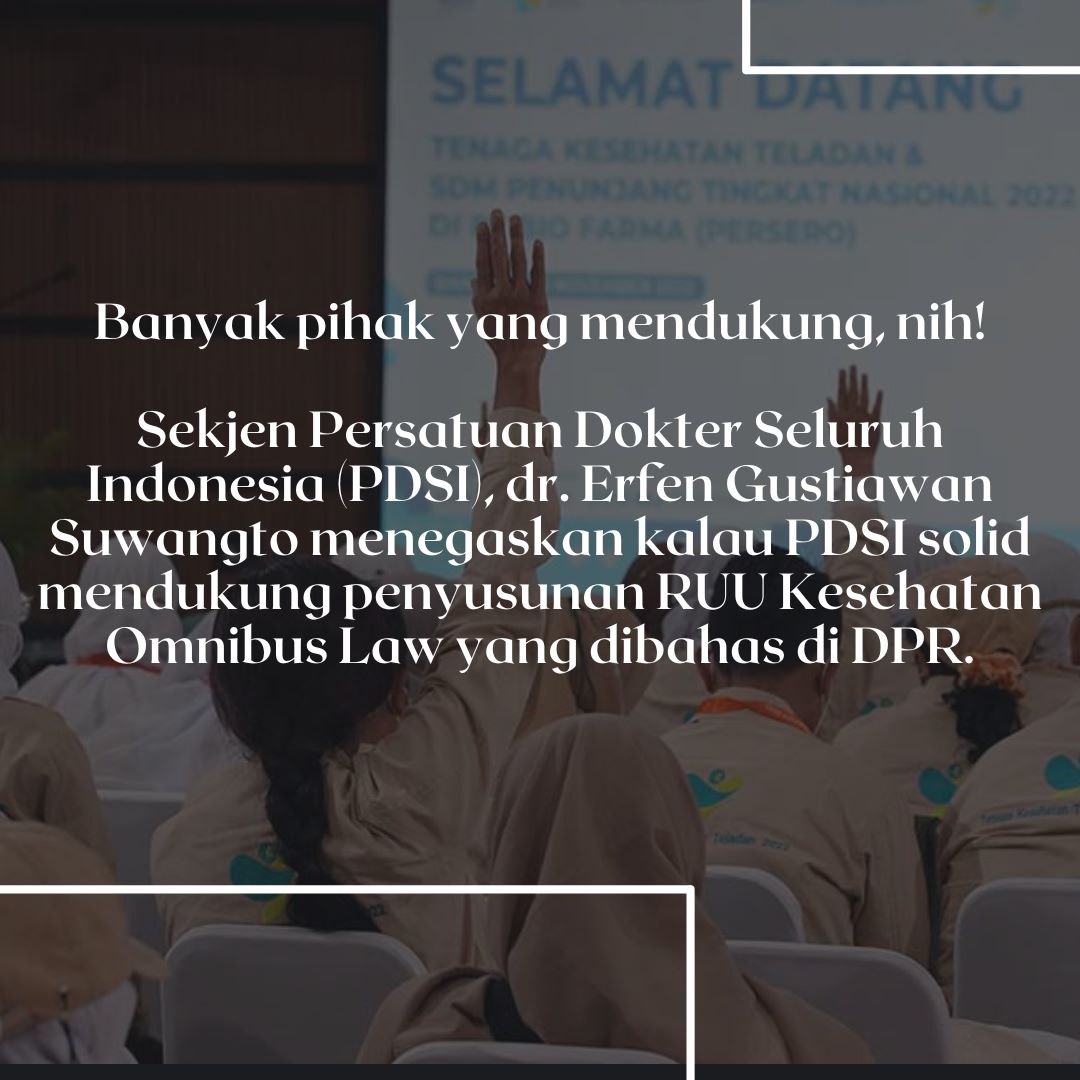 trianadewi_td's tweet photo. Sekjen Persatuan Dokter seluruh Indonesia atau PDSI juga menegaskan kalau PDSI solid mendukung penyusunan RUU Kesehatan Omnibus Law yang dibahas di DPR.
#MauMudahBerobat
Semua Bisa Berobat https://t.co/u9DS38a601