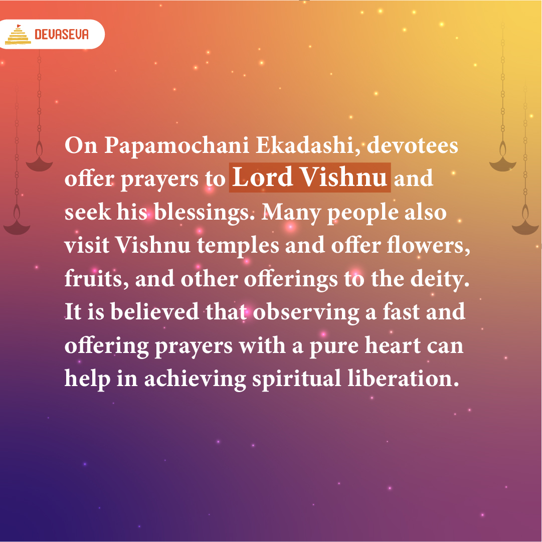 Devasevaonline's tweet photo. #Papamochani Ekadashi - The Auspicious Day to Seek Salvation: A day dedicated to seeking the #Blessings of #LordVishnu and freeing oneself from all sins, #PapamochaniEkadashi is an important festival celebrated with great fervor and #Devotion .
#devaseva #Ekadashi #ekadashi2023 https://t.co/iOzGPLFgC2