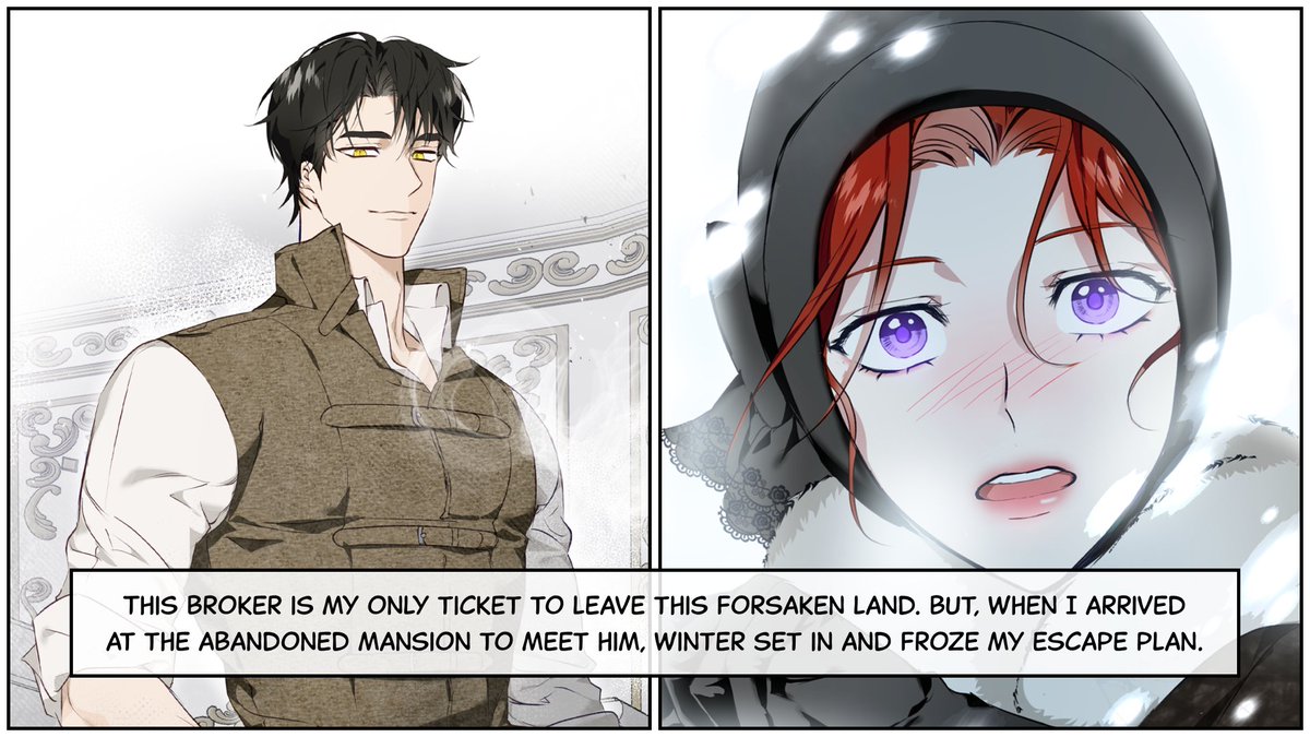MantaComics's tweet image. Escaping the cold never felt so hot... ❄️🔥

Find out how *hot* they become in #WinterWolf
🎁: manta.onelink.me/LvhZ/5tanxbrg

#MantaComics #Romance #Fantasy #WebComics #Manhwa