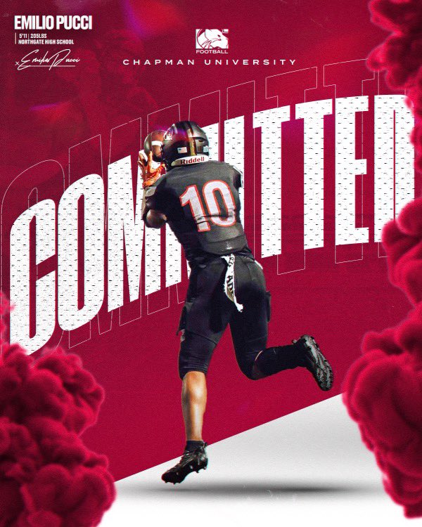 Next 4 years let’s get it  <a href="/Chapman_Fb/">Chapman University Football</a> ❤️🖤
<a href="/tmeperformance/">Tyrone Taylor Route 101 NC</a> <a href="/NGHS_Football/">Northgate Football 🏈</a> <a href="/Provinggroundsp/">Provinggroundssp</a>  <a href="/coachqckstep/">Gamespeed Sports</a> Thank you to my Family, Coach Tyrone Taylor, Coach Vic, Coach Ballard and the rest of the Northgate staff, and everyone who supported me over the years!