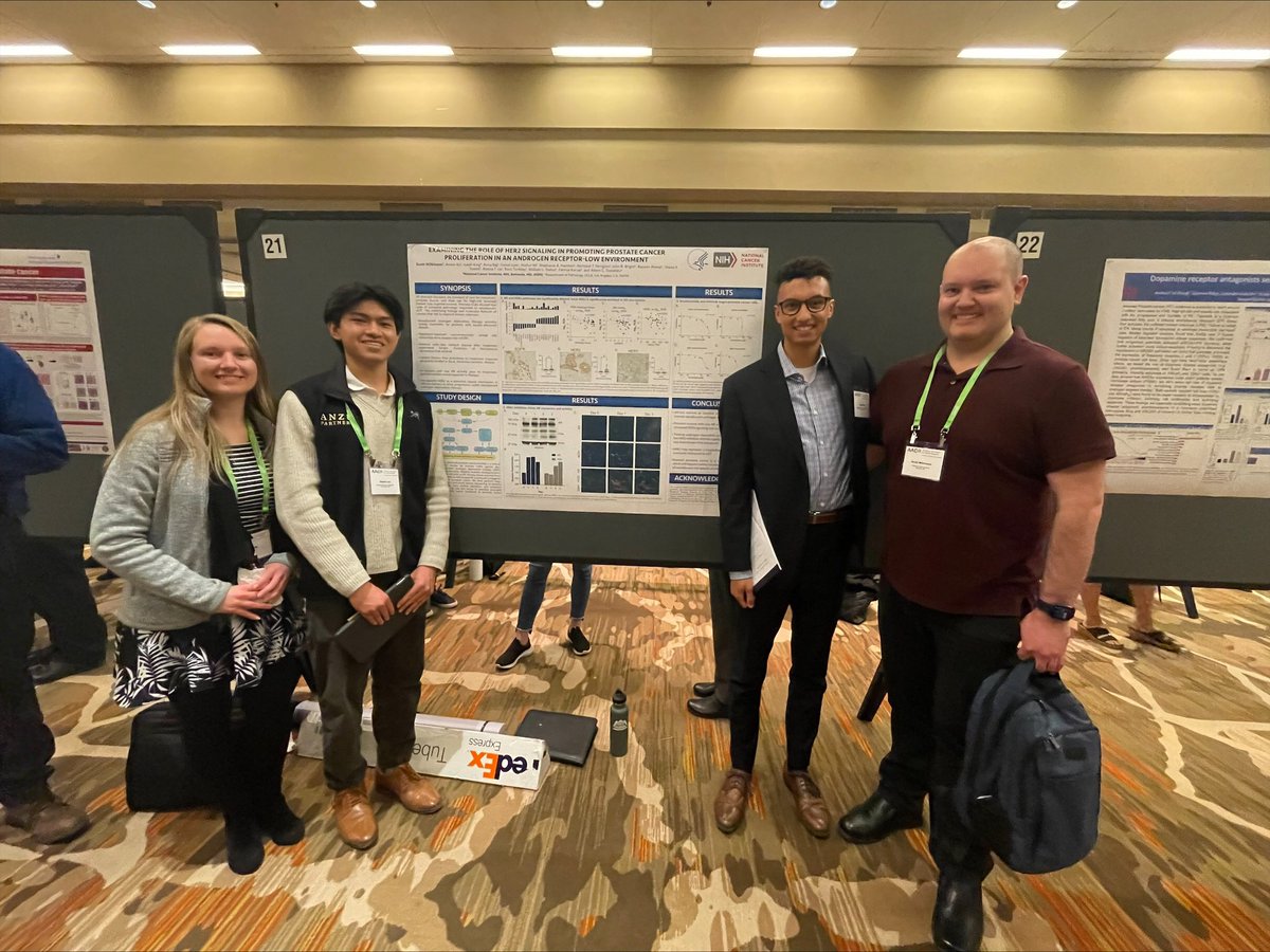 Adam Sowalsky (@sowalsky) on Twitter photo Standing with his dream team (<a href="/BajAnna451/">Anna Baj</a> <a href="/isaiahking03/">Isaiah King</a> and Daniel Low), <a href="/s_wilkinson88/">Scott Wilkinson</a> regales us about cross-talk between pathways from his poster: “Examining the role of HER2 signaling in promoting prostate cancer proliferation in an AR low environment” at #AACRprostate23 Standing with his dream team (<a href="/BajAnna451/">Anna Baj</a> <a href="/isaiahking03/">Isaiah King</a> and Daniel Low), <a href="/s_wilkinson88/">Scott Wilkinson</a> regales us about cross-talk between pathways from his poster: “Examining the role of HER2 signaling in promoting prostate cancer proliferation in an AR low environment” at #AACRprostate23