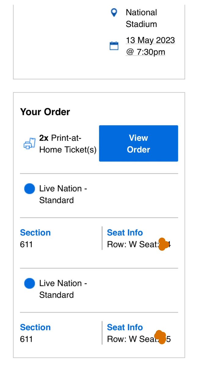 Lovely folks please help RT 🙏🙏🙏 Selling 2 tickets for Blackpink in Singapore Day 1(March 13) Section 611, row 44, seat x4 and x5 Print at home @ 220SGD each DM me if interested thank u 🙏