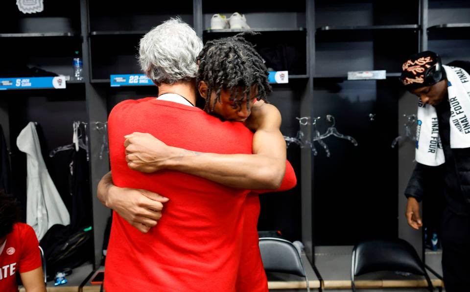 JeremyJSims's tweet photo. In the Year of our Lord 2023, patriots of NC State - starving &amp; outgunned - charged the courts of Denver. They fought like warrior poets; they fought like the Wolfpack... and won the hearts of Wolfpack Nation. 
@PackMensBball

Photo credit: Ethan Hyman @ethanhyman @newsobserver https://t.co/MS7ILDNngC
