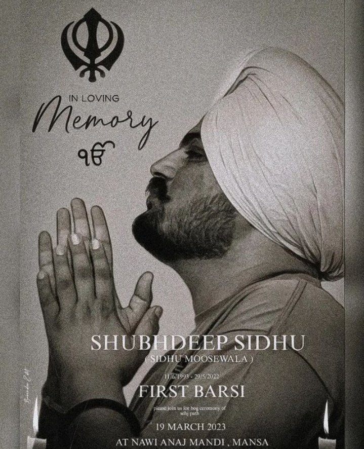 Punjabihitzz's tweet photo. First barsi tomorrow, at Mansa 💔 
#SidhuMoosewala 
#JusticeForSidhuMooseWala https://t.co/b1RTeLAqqg