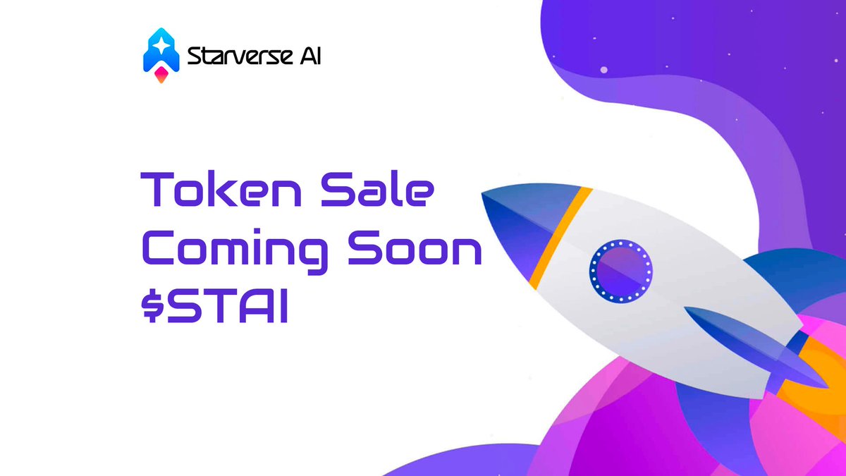 StarverseDAO's tweet photo. 💵 Toke sale details will be released soon!
#Starverse #AI #IDO #TokenSale #STAI https://t.co/uC8F37XuYV