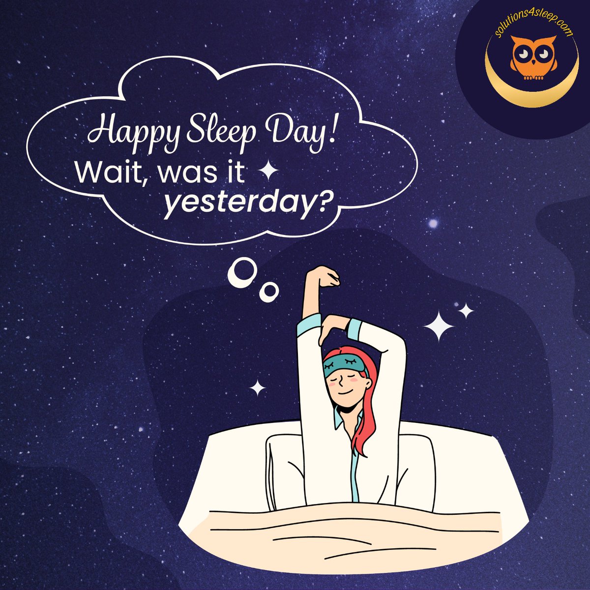 Yes we know it was yesterday but we were busy sleeping. After all, sleep is something to be celebrated. 
Here's wishing you again Happy World Sleep Day!

#Solutions4Sleep #WorldSleepDay #GoodNightSleep #SleepSolutions #SleepforHealth #BetterSleepBetterLife