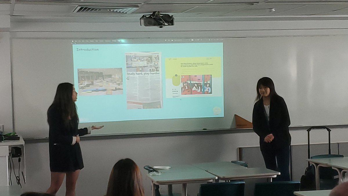 LSA_Paul's tweet photo. Amazing talk from #CISHK senior girls about #playgroundproject. Looks like a very professional documentary. https://t.co/18pwPrAohS