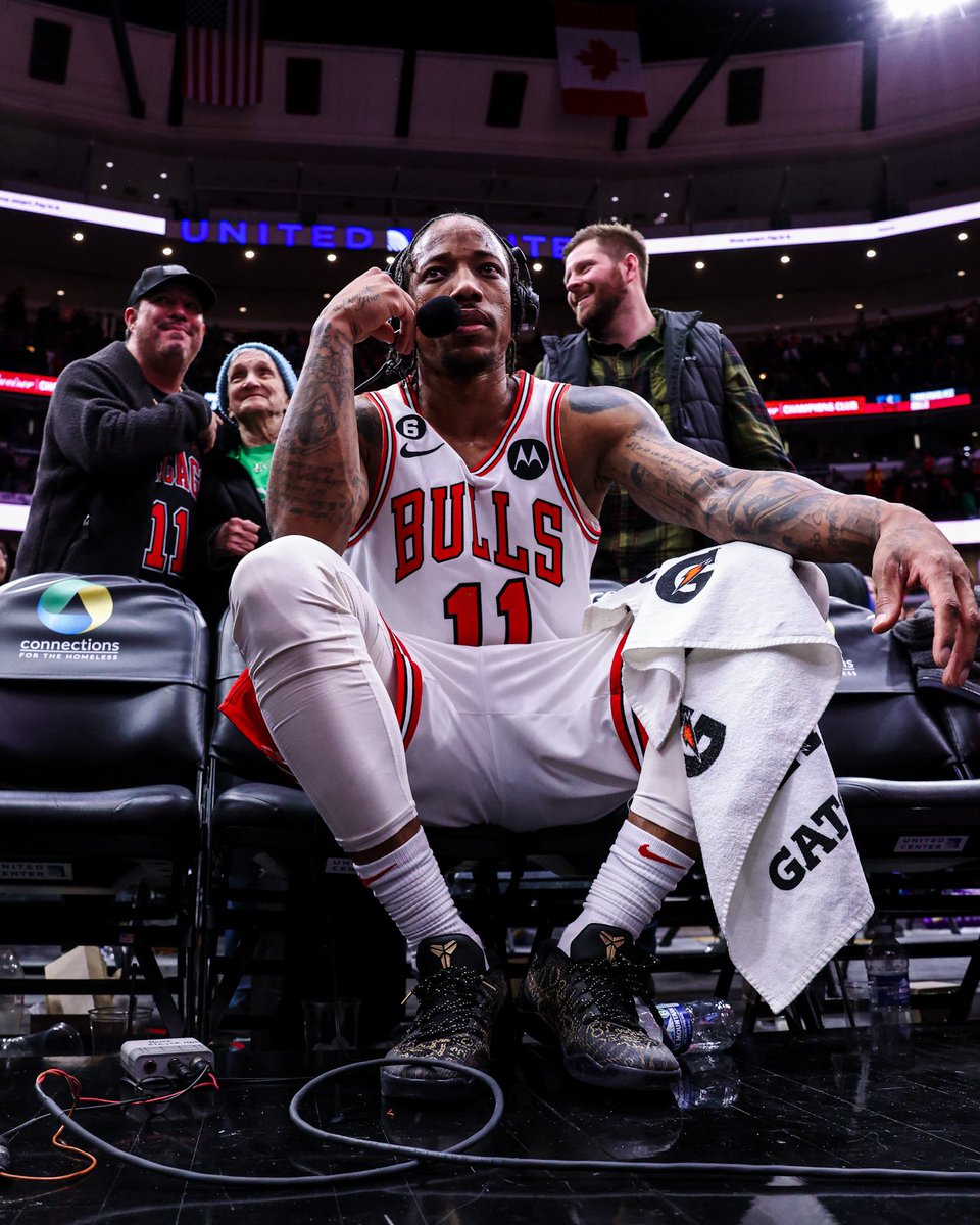 chicagobulls's tweet photo. 49 points, 14 rebounds &amp; a double OT victory later. 

@DeMar_DeRozan | #BullsNation https://t.co/zjg8ovdcke